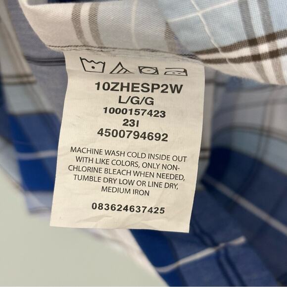 Wrangler Authentics Men's Short Sleeve Classic Plaid Shirt Large - Picture 3 of 4